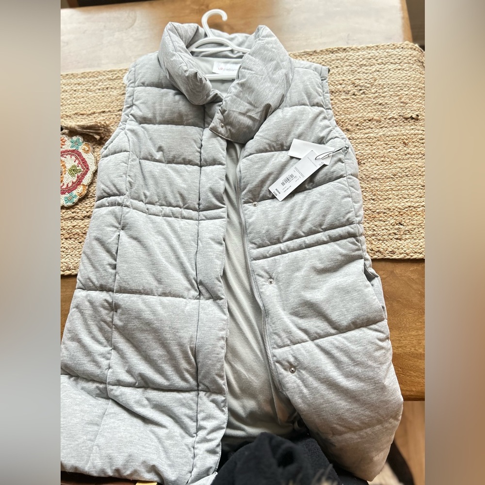 Heather, Gray, Liz Claiborne, long puffer vest size